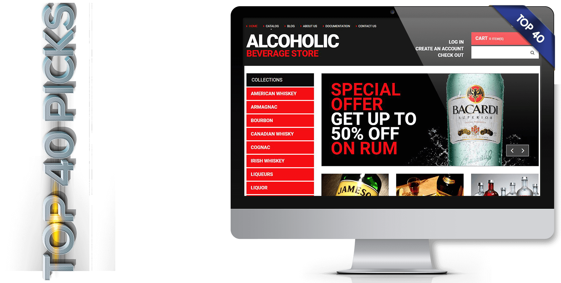 A website design called Alcoholic Beverage Store