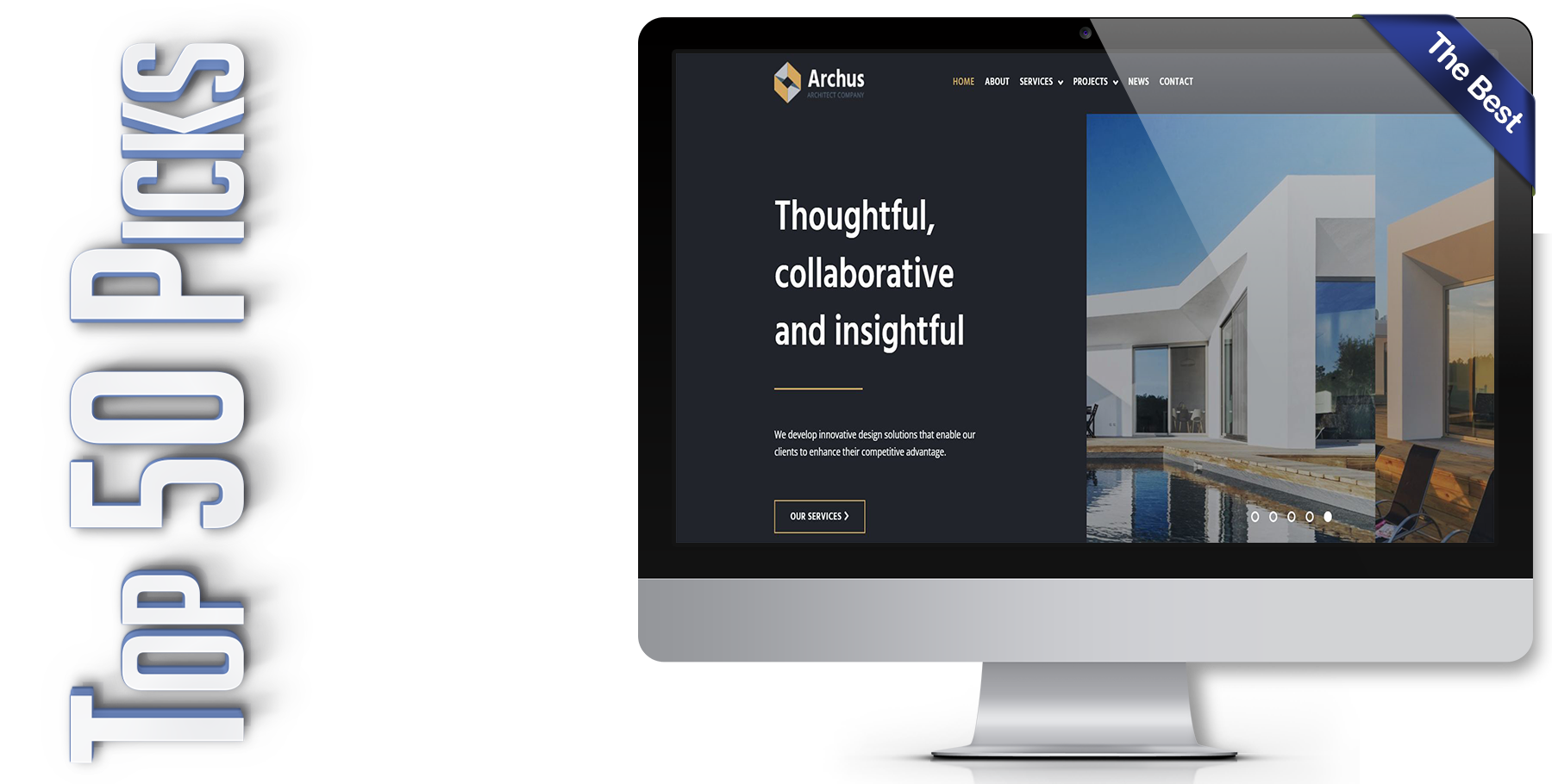 A website design in WordPress named ARCHUS