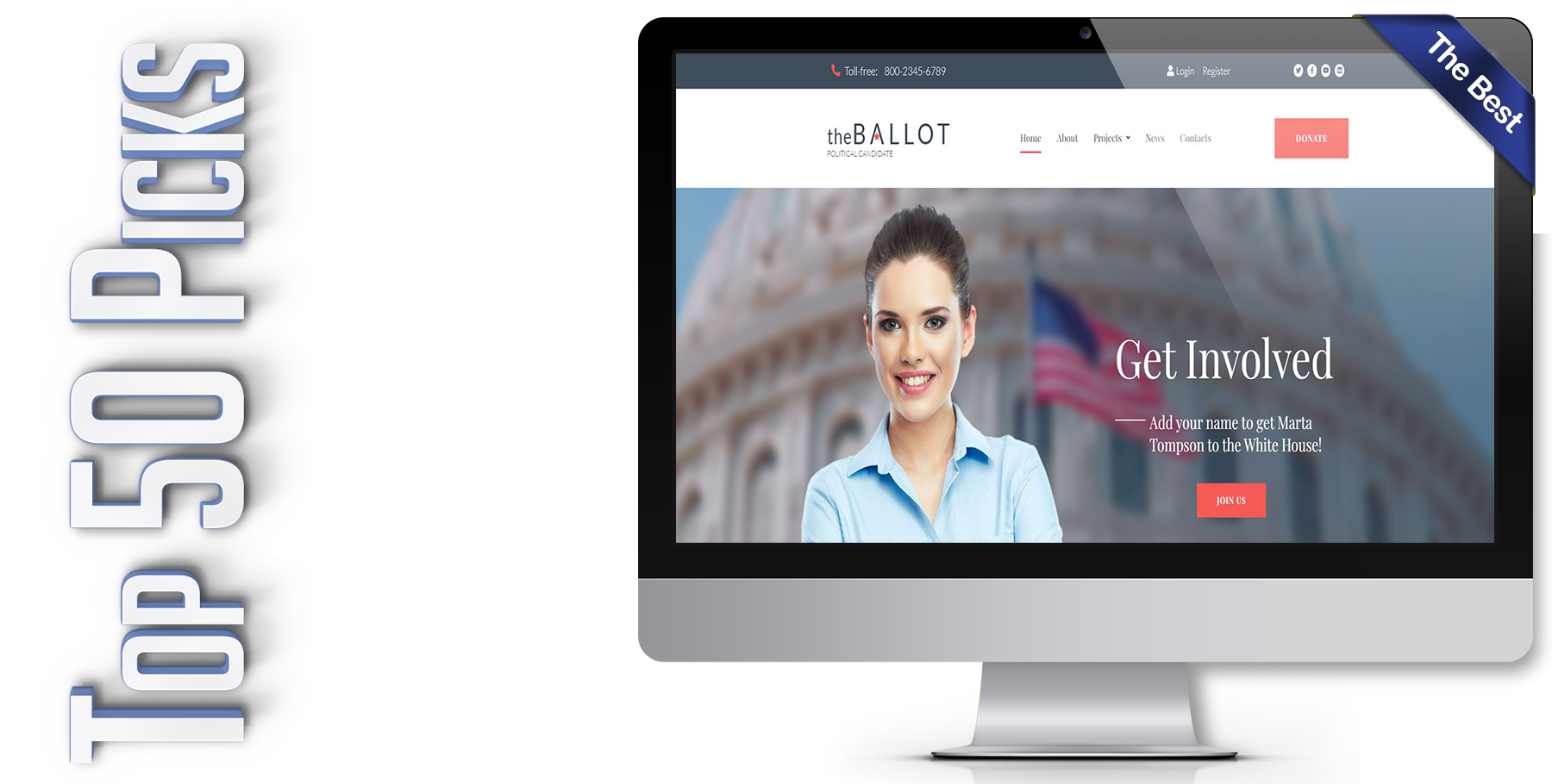 A website design in WordPress named BALLOT