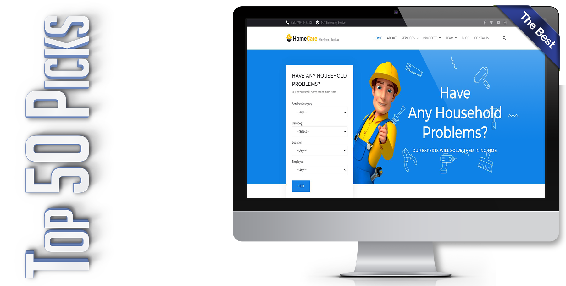 A website design in WordPress named HOMECARE