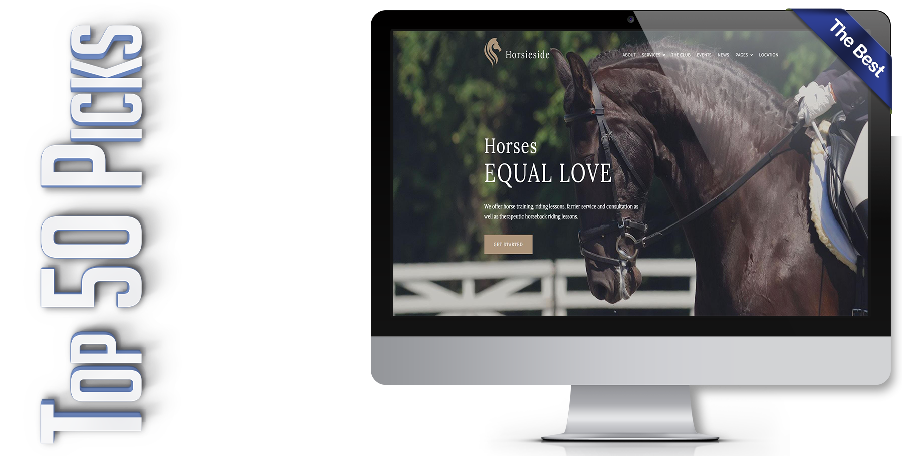 A website design in WordPress named HORSIESIDE