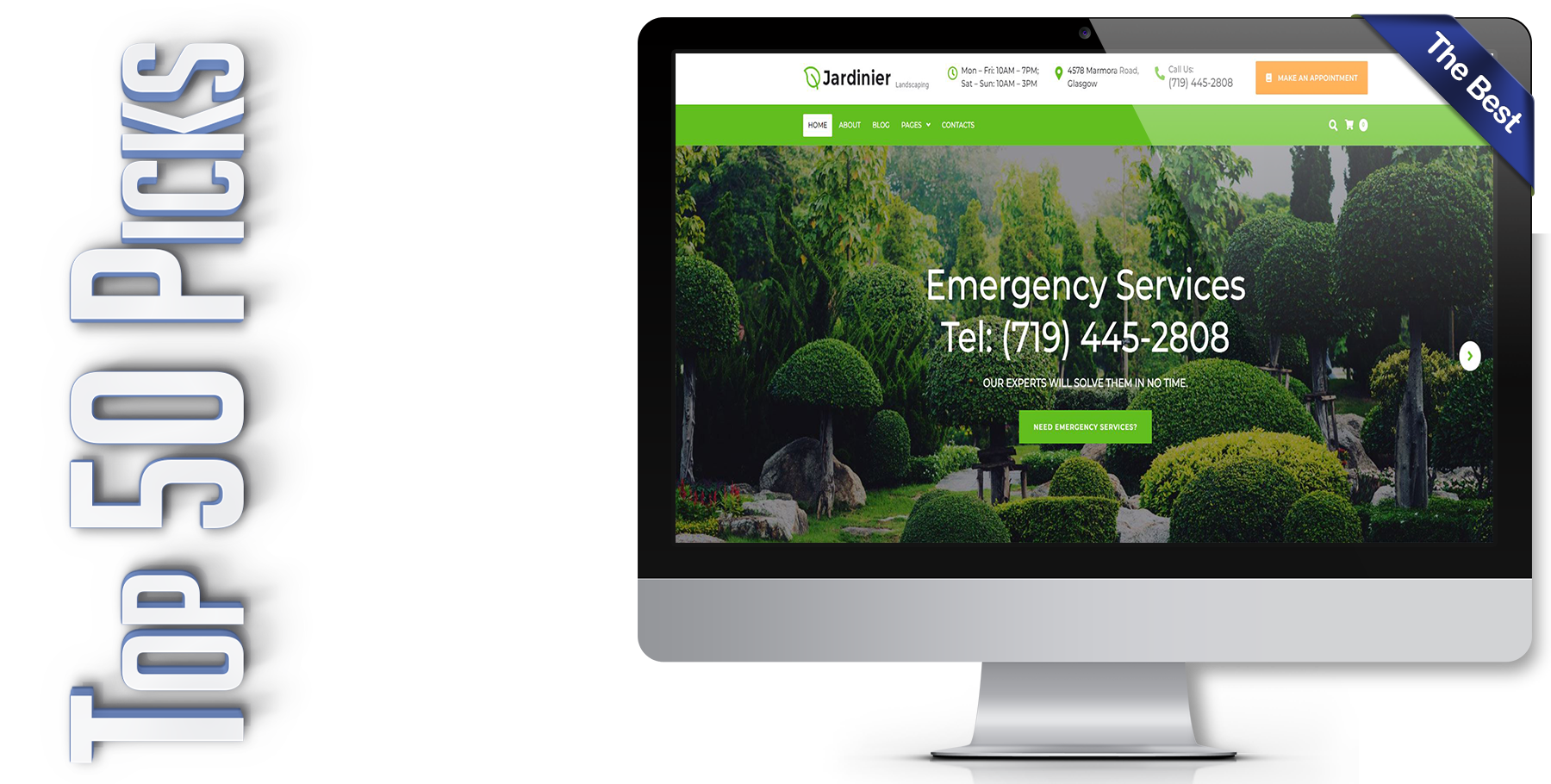 A website design in WordPress named JARDINIER