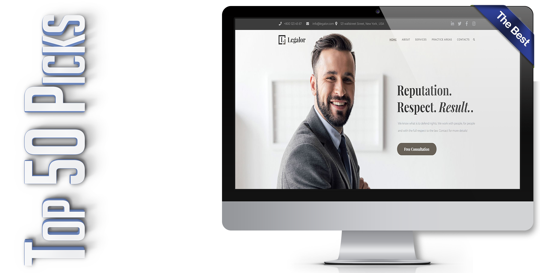 A website design in WordPress named LEGALOR