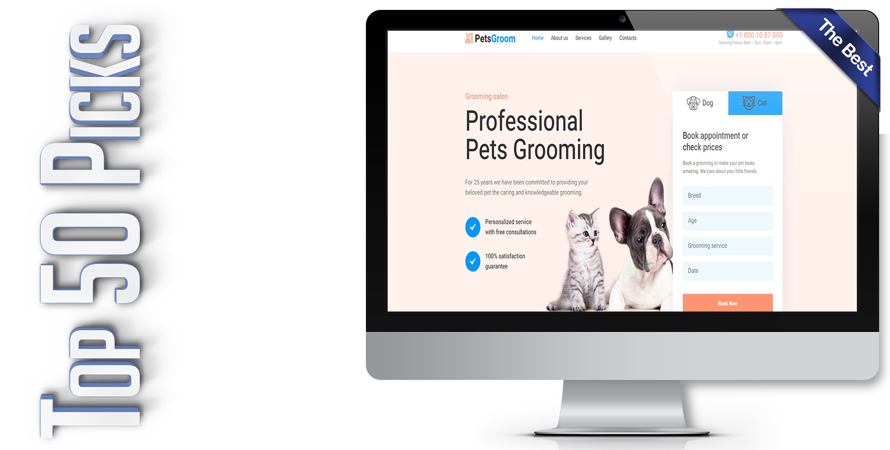 A website design in WordPress named PETSGROOM