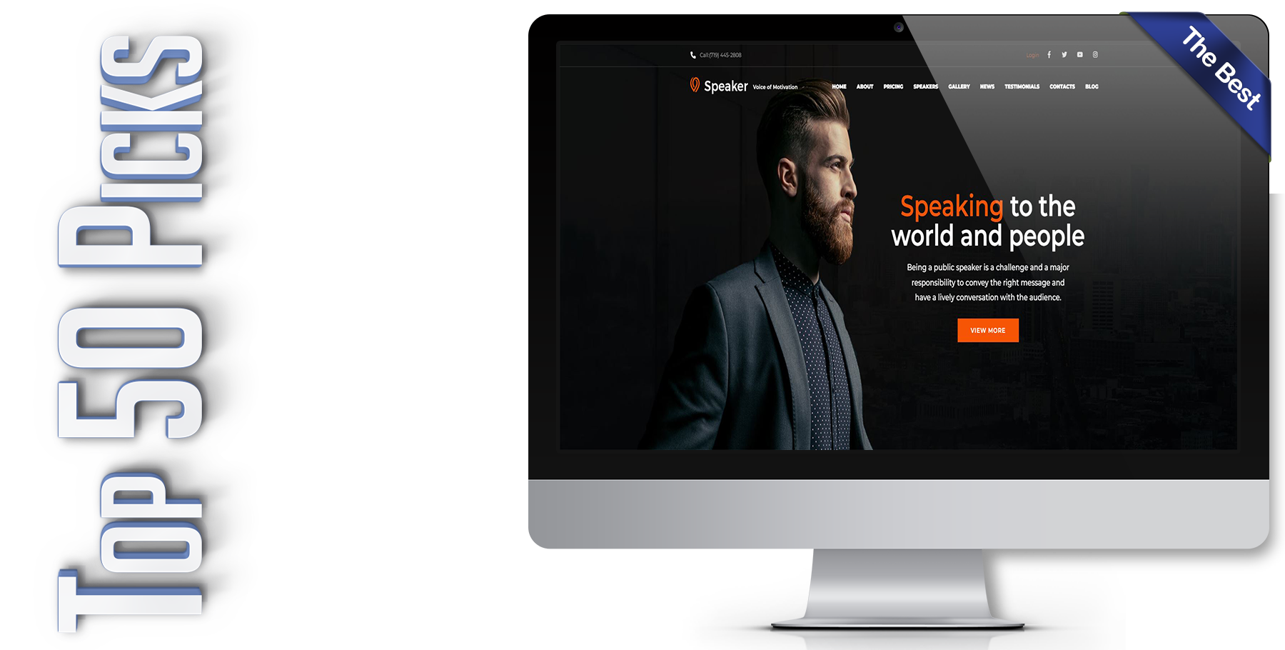 A website design in WordPress named SPEAKER