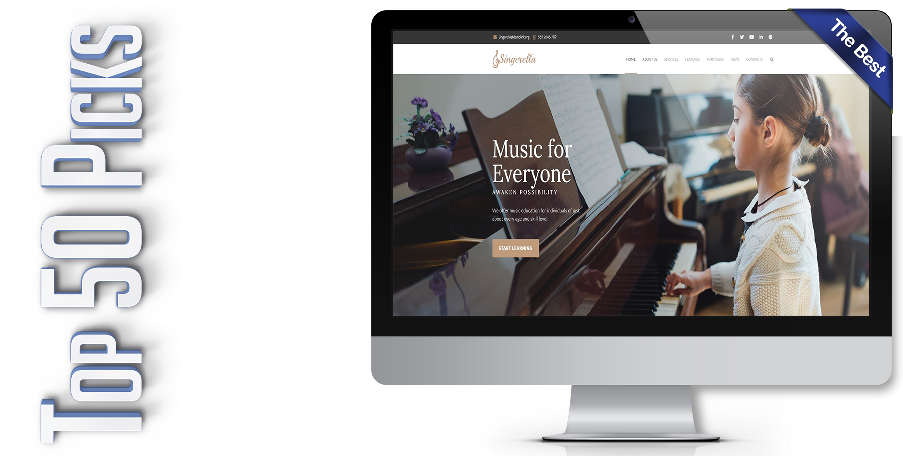 A website design in WordPress named SINGERELLA