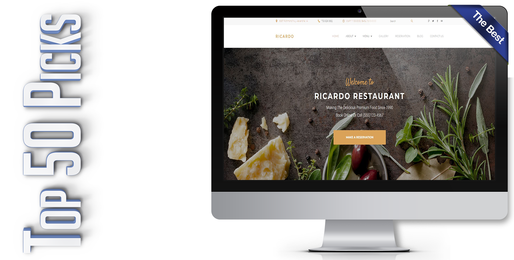 A website design in WordPress named RICARDO