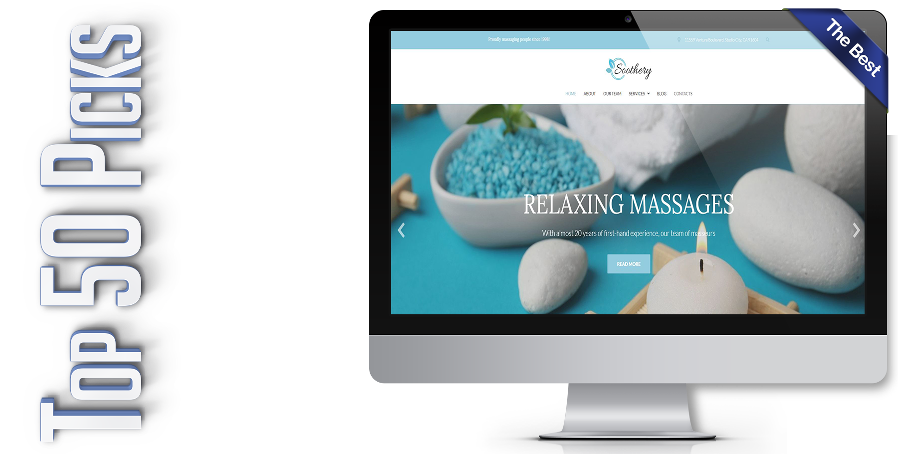 A website design in WordPress named SOOTHERY