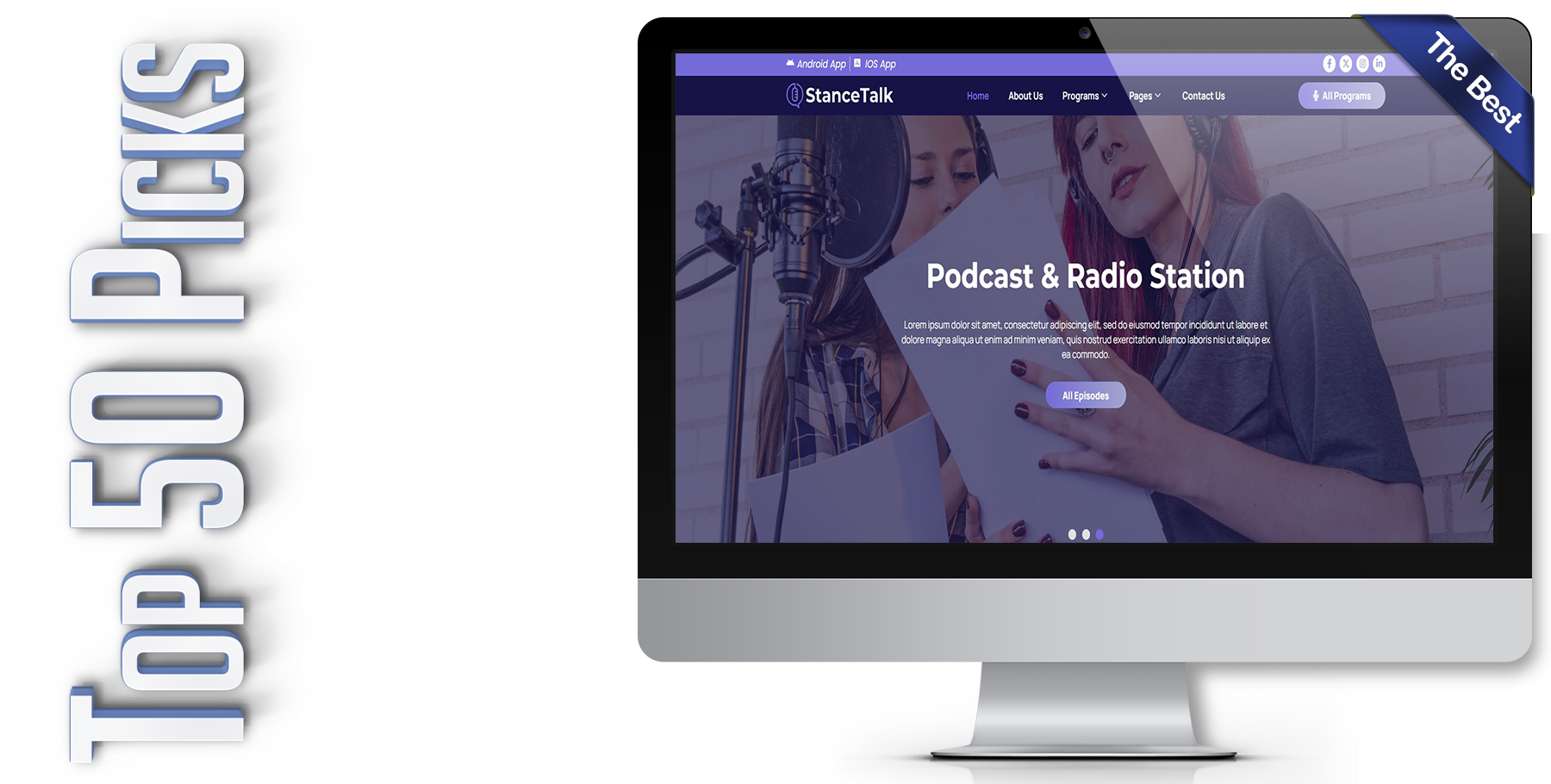 A website design in WordPress named STANCE
