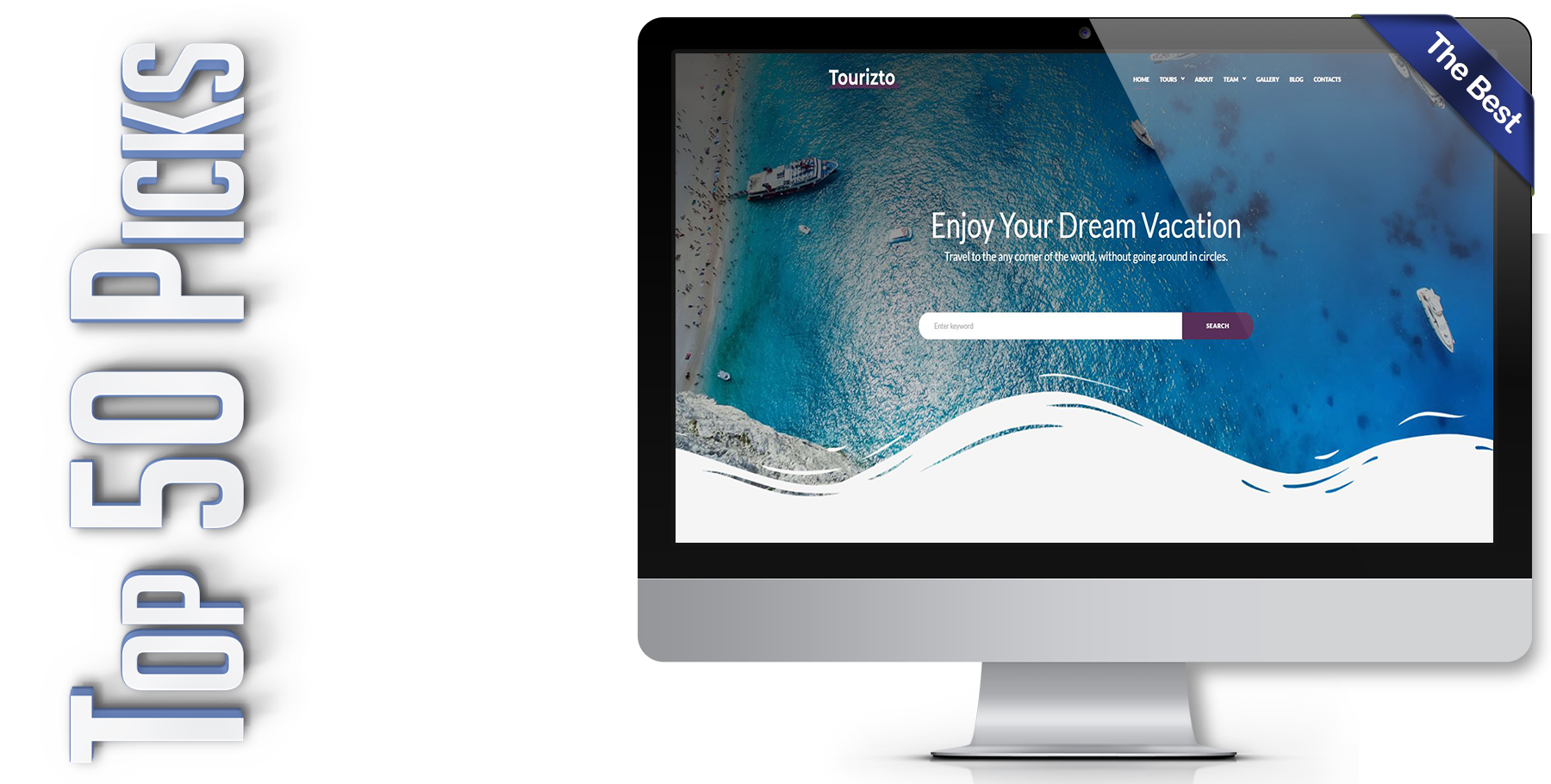 A website design in WordPress named TOURIZTO