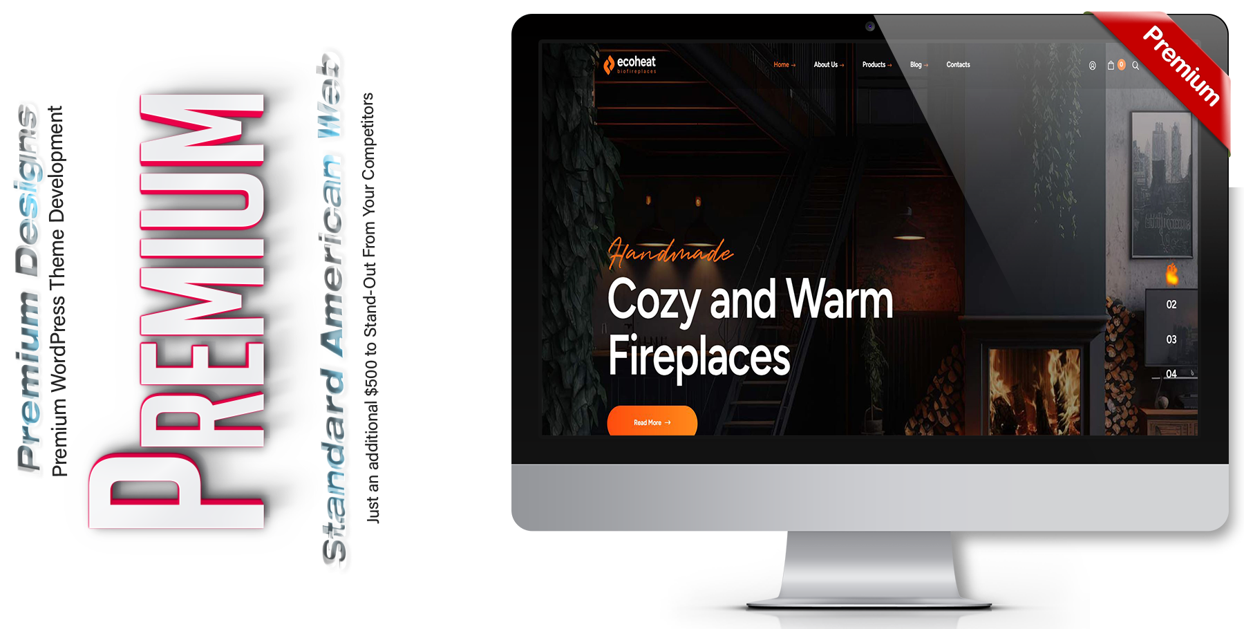 A website design in WordPress named ECOHEAT