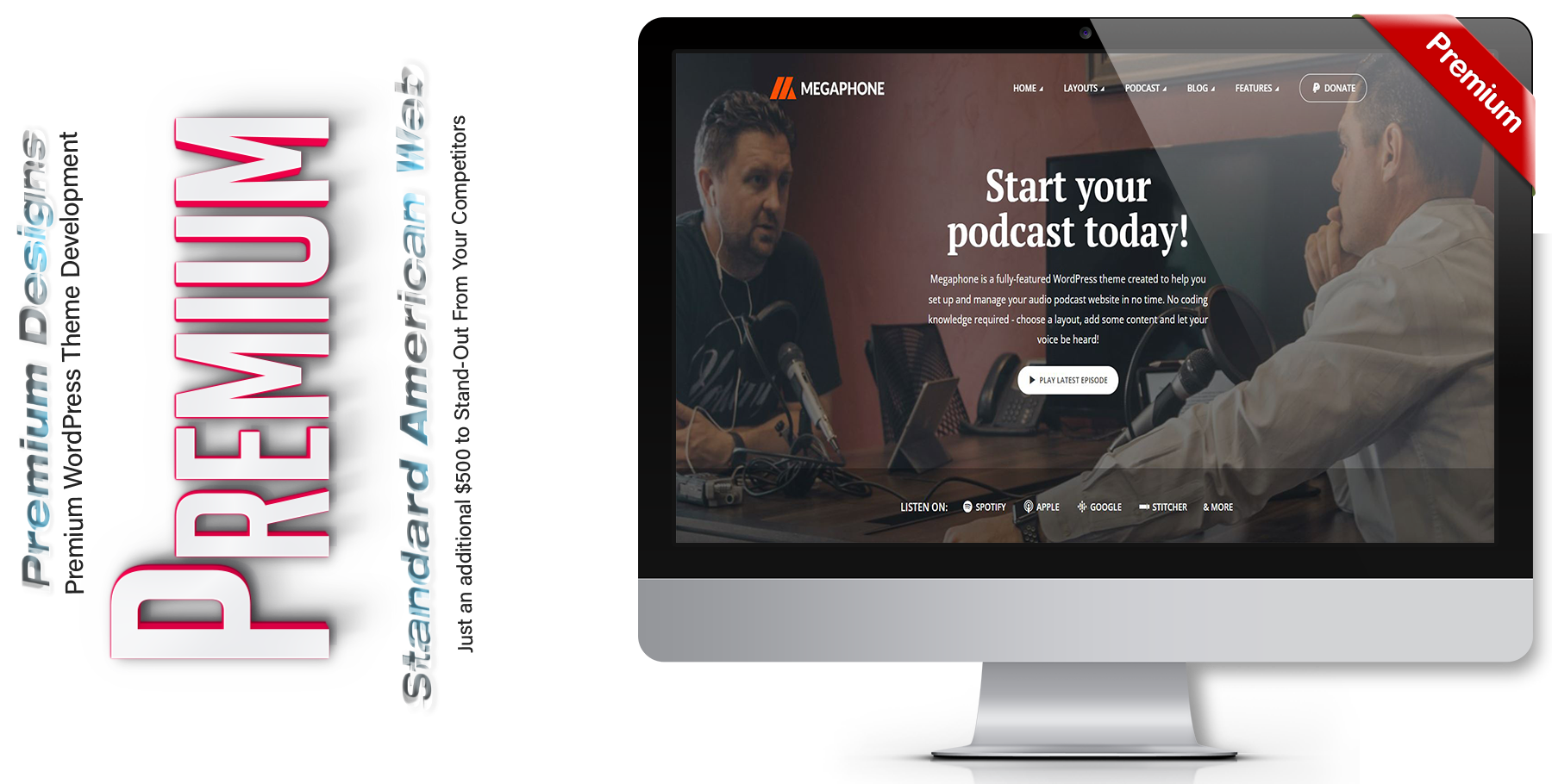 A website design in WordPress named MEGAPHONE