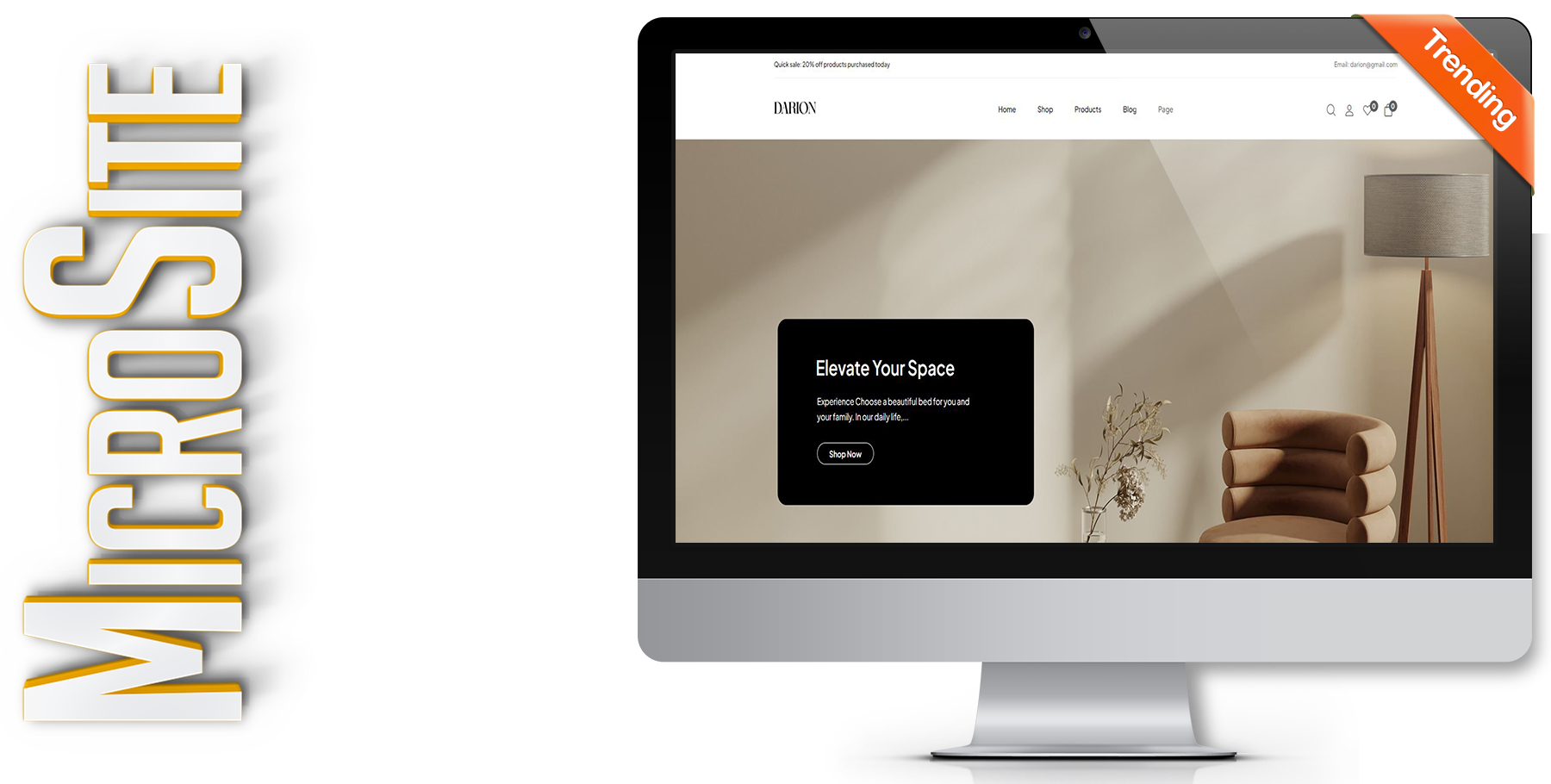 A website design in WordPress named Darion