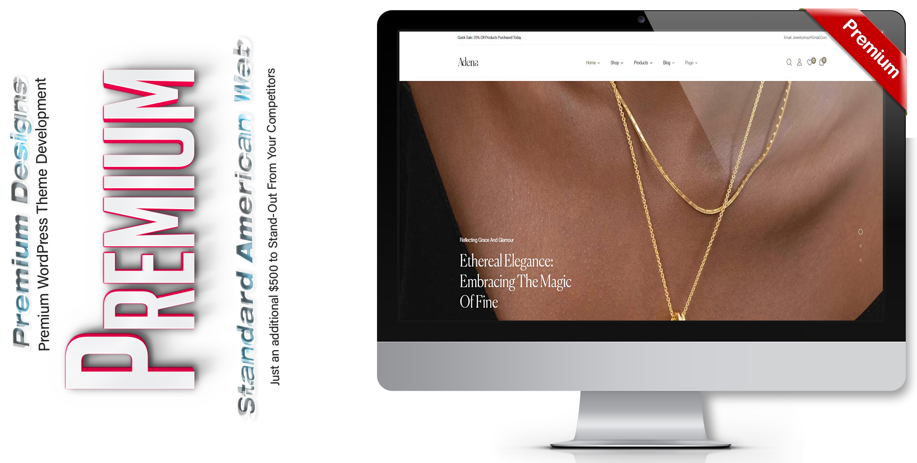 A website design in WordPress named ADENA